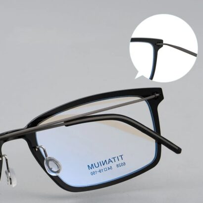 Monture de lunettes carrée pour hommes, titane pur ultraléger, lunettes sans vis, lentilles optiques, montures de lunettes