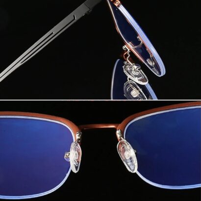 Demi-monture en titane pour homme et femme, verres Anti-lumière bleue, myopie, Prescription optique