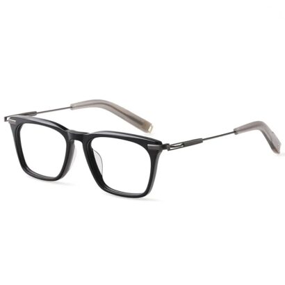 Monture de lunettes carrées en acétate de titane pour hommes, lunettes optiques vintage pour contrevenants, lunettes de grande taille, haute qualité