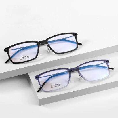Monture de lunettes carrée pour hommes, titane pur ultraléger, lunettes sans vis, lentilles optiques, montures de lunettes