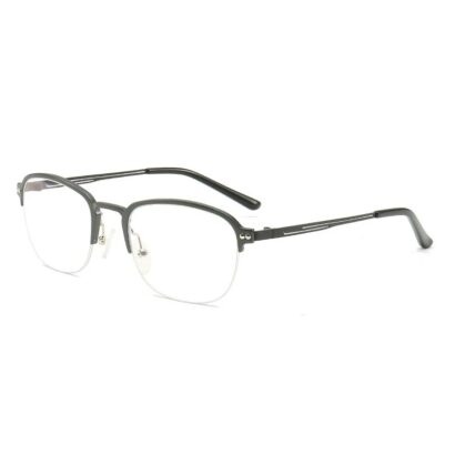 Demi-monture en titane pour homme et femme, verres Anti-lumière bleue, myopie, Prescription optique