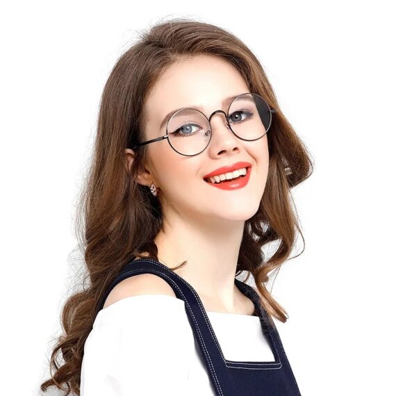 Montures de lunettes rondes rétro pour femmes, lunettes optiques transparentes, monture en métal, marque de créateur, contrevenants