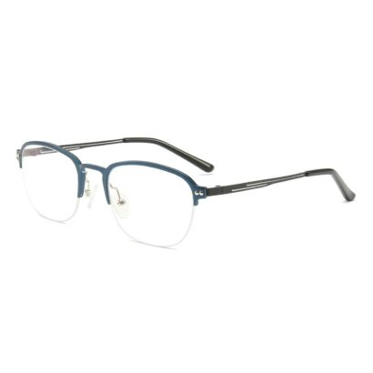 Demi-monture en titane pour homme et femme, verres Anti-lumière bleue, myopie, Prescription optique