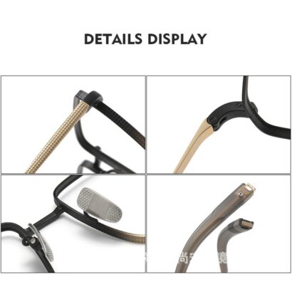 Monture de lunettes en titane pour hommes et femmes, lunettes optiques de haute qualité, de grande taille pour la lecture.