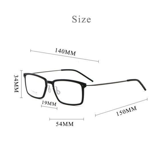 Monture de lunettes carrée pour hommes, titane pur ultraléger, lunettes sans vis, lentilles optiques, montures de lunettes